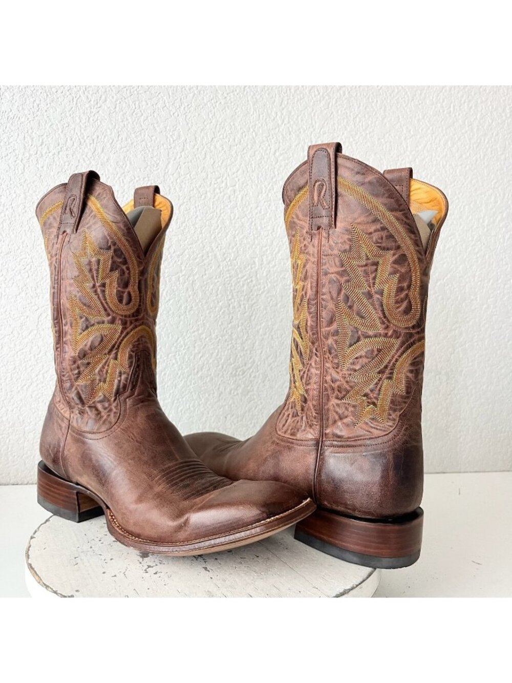 Rod Patrick Mens Cowboy Boots Perro Loco Brown Leather Western Square Toe 13.5C